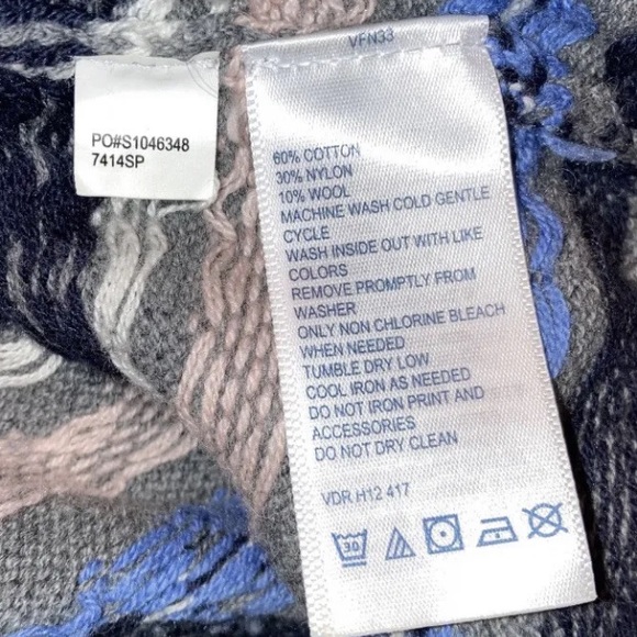 Vintage Nautica Fair Isles Nautical Sweater Women’s M Cotton Wool Anchors Knit - Picture 4 of 5